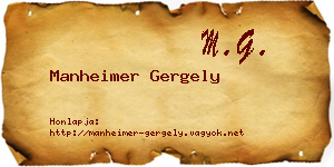 Manheimer Gergely névjegykártya