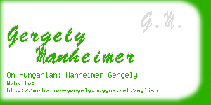gergely manheimer business card